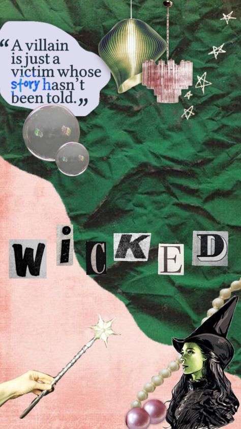 Pink Goes Good With Green Wicked, Wicked Aesthetic Wallpaper, Pink And Green Wallpaper Aesthetic, Wicked Moodboard, Wicked Wallpaper Iphone, Wicked Background, Wicked Aesthetic, Wicked Wallpaper, Broadway Wicked