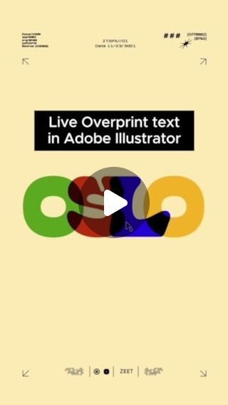 ZEET on Instagram: "Editable overprint text effect in Adobe Illustrator. 
.
.
Here’s a neat way to get an overprint effect without outlining or splitting your text while keeping it live and editable.
.
.
.
.
.
.
.
#graphicdesign #typography #howto #designhack #adobeillustrator #adobeillustratortutorial #logodesign #logotype #wordmark #wordmarklogo #branddesign" Overprint Effect, Illustrator Tips, Adobe Illustrator Tutorials, Word Mark Logo, Design Hack, Art Typography, Text Effect, Text Effects, Design Tutorials