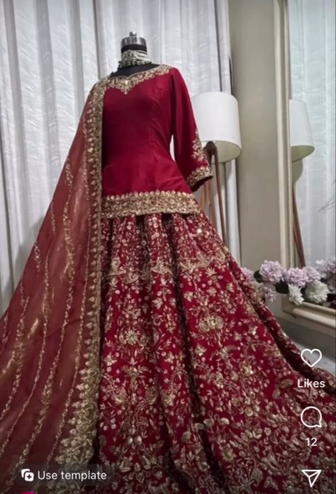 Styling Dupatta, Lehnga Ideas, Red Lehenga Bridal, Wedding Lehngas, Gharara Designs, Latest Bridal Lehenga Designs, Bridal Suit, Abaya Designs Latest, Bridal Suits