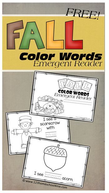 FREE Fall Color Words Emergent Readers - This is such a fun fall learning activity. LOW PREP! Great for strengthening fine motor skills while learning color words with a fun fall twist for Toddler, Preschool, PreK, Kindergarten, and first grade. Emergent Readers Kindergarten, Fall Vocabulary, Fall Worksheets, Color Words, Preschool Fall, Fall Kindergarten, Fall Preschool, Fallen Book, Homeschool Classroom