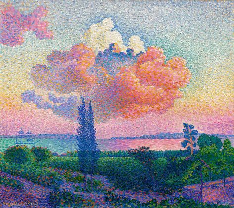 The Pink Cloud (1896) painting in high resolution by Henri-Edmond Cross. Original from The Cleveland Museum of Art. Digitally enhanced by rawpixel. | free image by rawpixel.com / The Cleveland Museum of Art (Source) Henri Edmond Cross, Cross Wall Art, Aubrey Beardsley, Cloud Canvas, Pink Cloud, William Turner, Cleveland Museum Of Art, Hur Man Målar, Classic Paintings