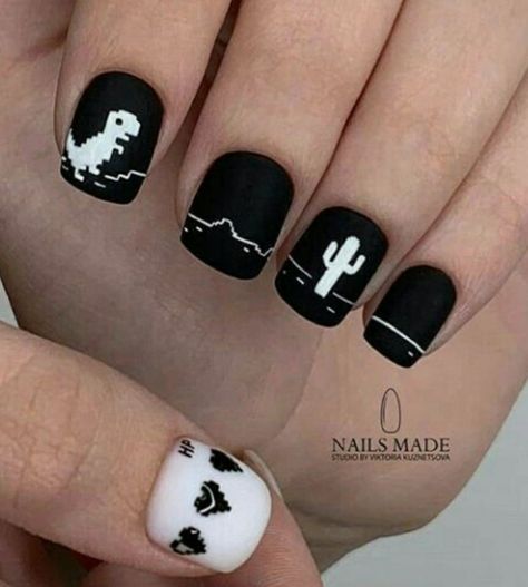 Mens Acrylic Nails Short, Computer Nails, Emo Nails Short, Black Nail Designs Short, Short Nail Designs Black, Nails Hombres, Tattoos And Nails, Minimal Nails Art, Mens Nails