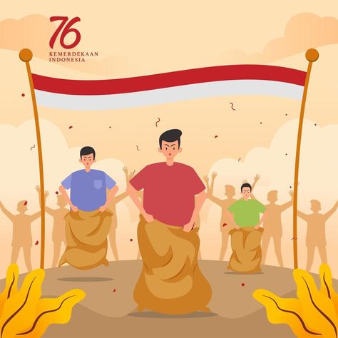 Indonesian Independence Day, Indonesian Independence, Traditional Game, Hut Ri, 17 Agustus, Islamic Cartoon, Sports Day, Traditional Games, Graphic Design Logo