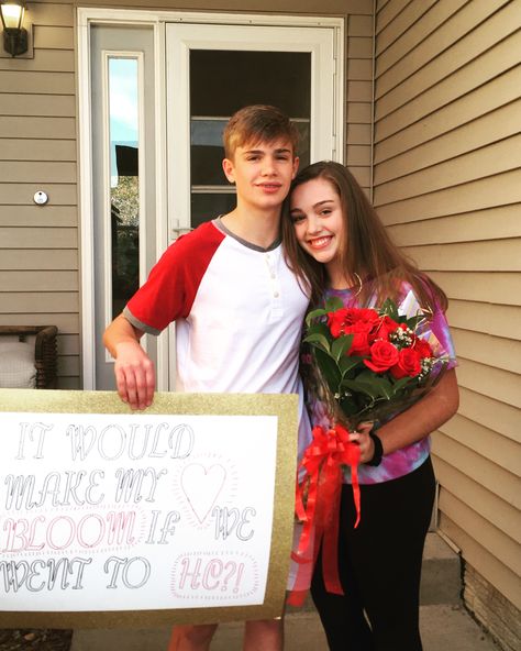 "Homecoming Proposals"...it's a real big deal these days! Jarrod got his date to say "yes" with a big bouquet of red roses 🌹 from #1800flowersfloweramaiowacity and a cool poster he spent all night designing himself! #homecoming #libertyhighschool #hc17 Prom Proposal With Flowers, Homecoming Poster Ideas, Prom Posters, Homecoming Flowers, Homecoming Posters, Ask Out, Bored Jar, Hoco Proposals, Liberty High School