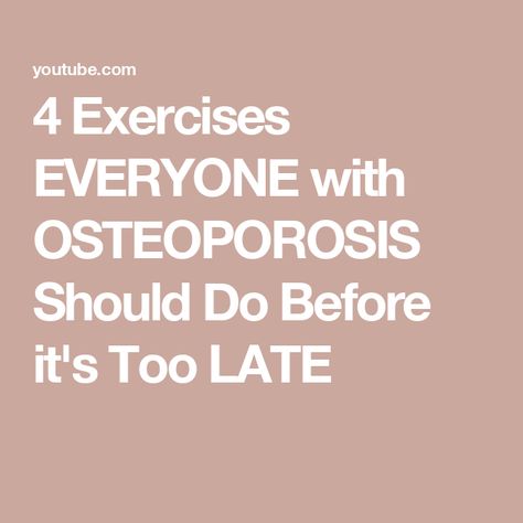 4 Exercises EVERYONE with OSTEOPOROSIS Should Do Before it's Too LATE Ankle Exercise, Osteoporosis Exercises, Bone Strengthening, Ankle Exercises, Sciatica Relief, Water Aerobics, Strengthening Exercises, Home Health Remedies, Acupressure Points