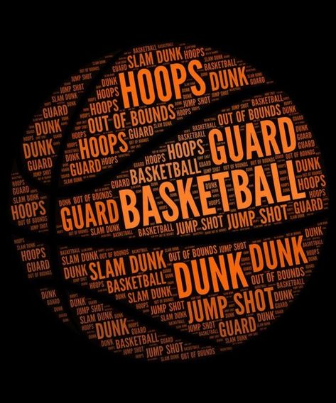 Basketball Typography Graphic Design, Graphic Design Text Typography, Basketball Words, Basketball Typography, Basketball Graphic Design, Word Cloud Design, Graphic Design Text, Word Cloud Art, Basketball Background