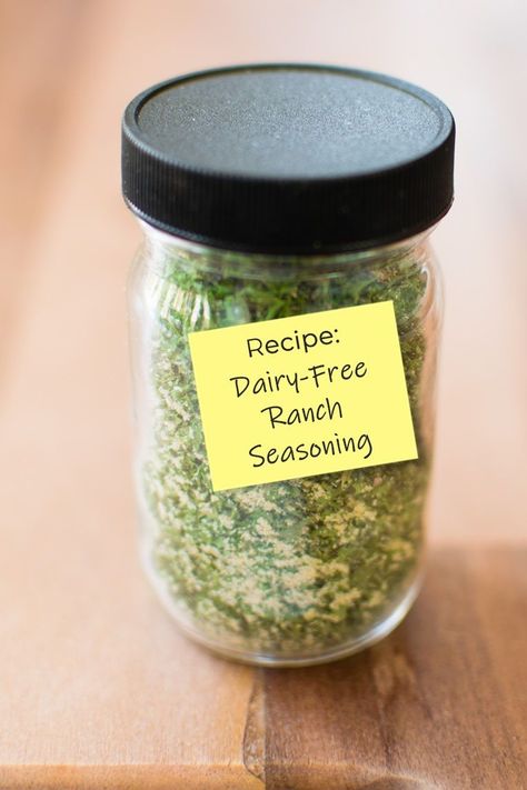 Dairy-Free Ranch Seasoning Blend Recipe - delicious mix of herbs, spices, and salt for making dairy-free ranch dressing or for seasoning a range of foods for roasting, air frying, grilling, and more! Allergy-friendly. Vegan Ranch Seasoning, Dairy Free Ranch Seasoning, Dairy Free Ranch Dressing Recipe, Powdered Ranch Dressing, Dairy Free Ranch Dressing, Ranch Seasoning Recipes, Ranch Powder, Hidden Valley Ranch Dressing, Man Recipes