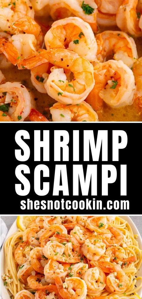 This shrimp scampi recipe is fast and easy, using just a handful of ingredients. Jumbo shrimp are sautéed in a fragrant garlic butter sauce, then served over pasta, rice or mashed potatoes for a straightforward yet impressive dinner! Enchilada Casserole With Corn Tortillas, Casserole With Corn Tortillas, Dump Cake Cobbler, Casserole With Corn, Pineapple Dump Cake Recipe, Easy Shrimp Scampi Recipe, Sheet Pan Dinner Ideas, Jumbo Shrimp Recipes, Beef Enchilada Casserole