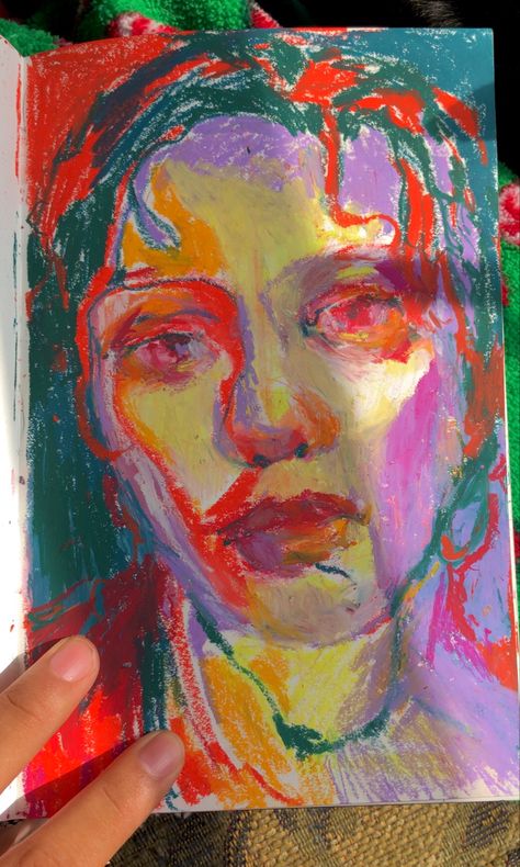 Portrait Oil Pastel, Art Color Pencil, Drawing Mixed Media, Portraits Of People, Pastel Portraits, Oil Pastel Art, My Sketchbook, Art Diary, Arte Sketchbook