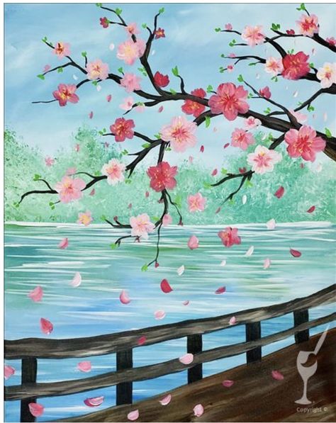 Paint Nite Ideas Easy, Flower Paint Night, Spring Paint Night Ideas, At Home Paint Night Ideas, Diy Paint Night Ideas, Paint Nite Ideas, Spring Painting Ideas On Canvas, Spring Acrylic Paintings, Paint Night Ideas