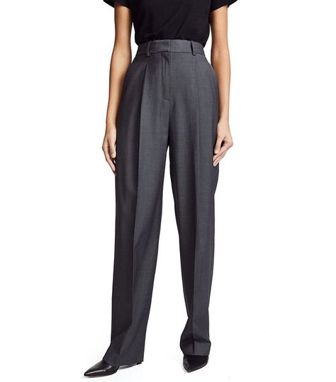 Thery Pleat Trousers Pleated Trousers Outfit, Tapered Pants Outfit, Trousers Outfit, Trouser Outfit, Grey Trousers, Tapered Trousers, Pleated Trousers, Fashion Mistakes, Tapered Pants