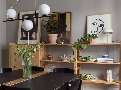 A Gray Stockholm Apartment with a Black Kitchen 10 Cottage Loft, Stockholm Apartment, Industrial Style Bathroom, Airbnb Design, Wrought Iron Fences, Black Kitchen, Built In Cabinets, Apartment Complexes, White Tiles