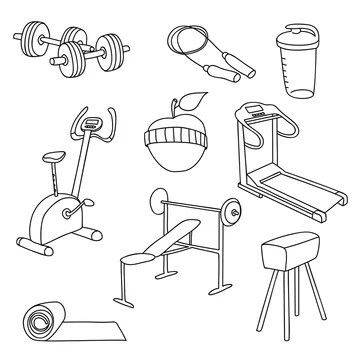 Gym Equipment Drawing, Gym Doodles, Gym Drawing, Fitness Drawing, 70s Logo, Sports Quotes Motivational, Computer Drawing, Drawing Base Poses, Challenge Instagram