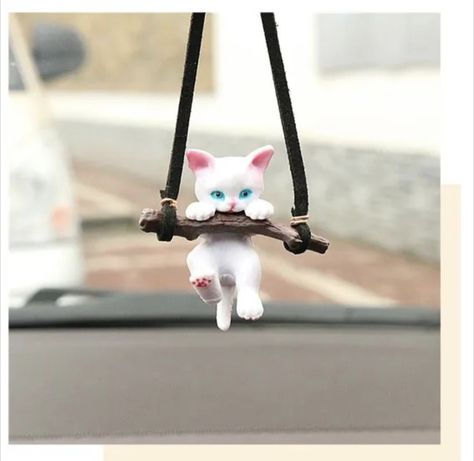 Car Rearview Mirror Accessories, Male Cat, Mirror Pendant, Rear View Mirror Accessories, Anime Car, Cat Pendant, Cute Polymer Clay, Pottery Crafts, Cute Kitchen