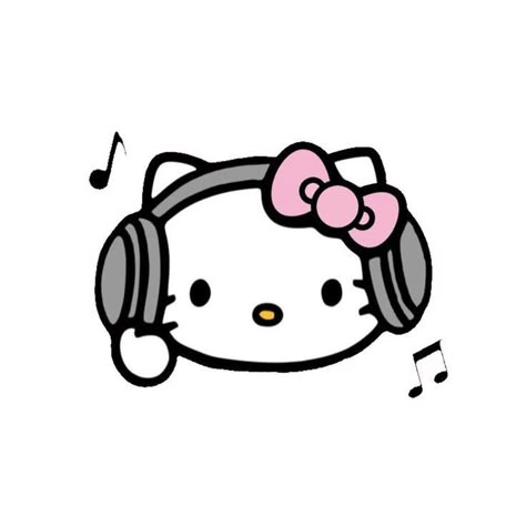 I Love Music Aesthetic, Cute Music Icon, Hello Kitty Dj, Widget Hello Kitty, Hello Kitty Mood, Sanrio Drawing, Drawing Hello Kitty, Hello Kitty Widget, Hello Kitty Widgets