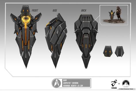 Scifi Technology, Video Game Concept Art, Video Game Concept, Sci Fi Props, Concept Art World, Alien Character, Industrial Design Sketch, Spaceship Design, Game Concept Art