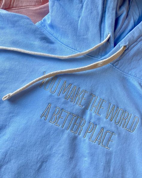 Wrap yourself in positivity with our new comfort colors hoodie featuring the sweet reminder: “You make the world a better place.” ✨ #dailymosmiles #comfortcolors #newhoodies #springstyle #etsysmallbusiness #launchday #youmaketheworldabetterplace #mentalhealthmatters Health Aesthetic, Aesthetic Sweatshirt, Positive Affirmation, Comfort Color, The Sweet, Positive Affirmations, Comfort Colors, Favorite Color, Spring Fashion