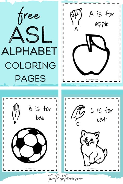 Free ASL (American Sign Language) Alphabet Coloring Printables Preschool Asl Activities, Sign Language Coloring Pages, Alphabet Sign Language Free Printable, Toddler Sign Language Printables, Free Asl Alphabet Printables, Free Sign Language Printables, Sign Language Colors Printable, Asl Coloring Pages Free Printable, Abc Sign Language Free Printable