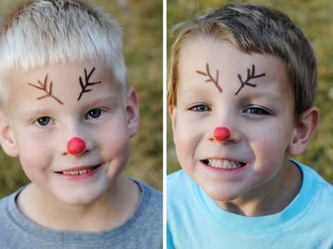 Sven Inspired Reindeer Games for Frozen Fun Painting Ideas Elephant, Reindeer Face Paint, Christmas Face Painting, Halloweenský Makeup, Reindeer Games, Face Painting Easy, Reindeer Face, Winter Face, Kids Face Paint