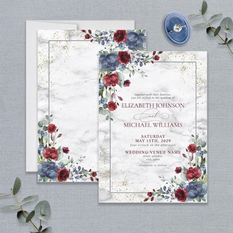 FALSE Blue And Red Winter Wedding, Cullen Wedding, Wedding Dusty Blue, Light Dusty Blue, Binder Ideas, Wedding Binder, Afternoon Wedding, Burgundy Wedding Invitations, Light Blue Wedding