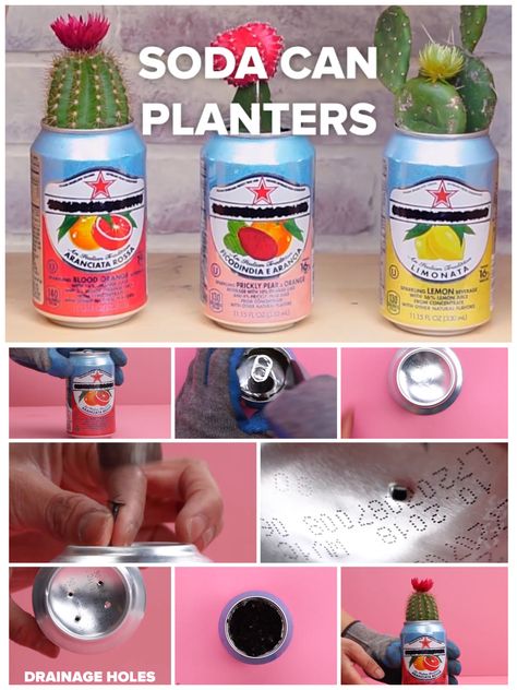 Soda Can Planters, Can Planters, Plant Person, Upcycling Projects, Tin Can Crafts, Branding Design Packaging, Illustration Character, Upcycle Projects, Design Packaging