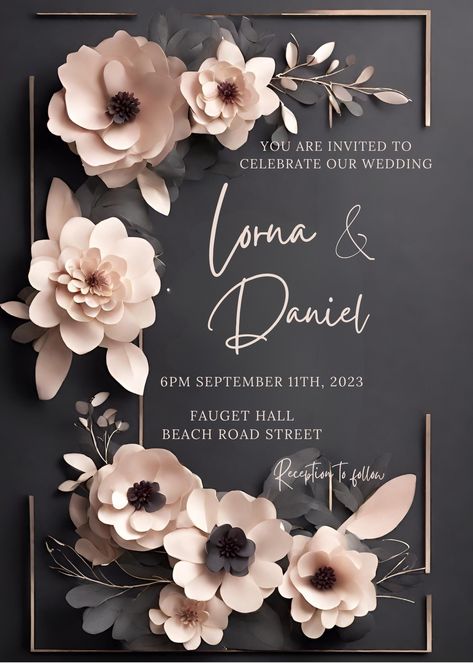 Kad Kahwin Aesthetic, Kad Jemputan, Wedding Card Format, Invitation Ideas Wedding, Wedding Invite Inspiration, Free Invitation Cards, Invitation Cards Wedding, Digital Wedding Invitations Templates, Engagement Invitation Cards