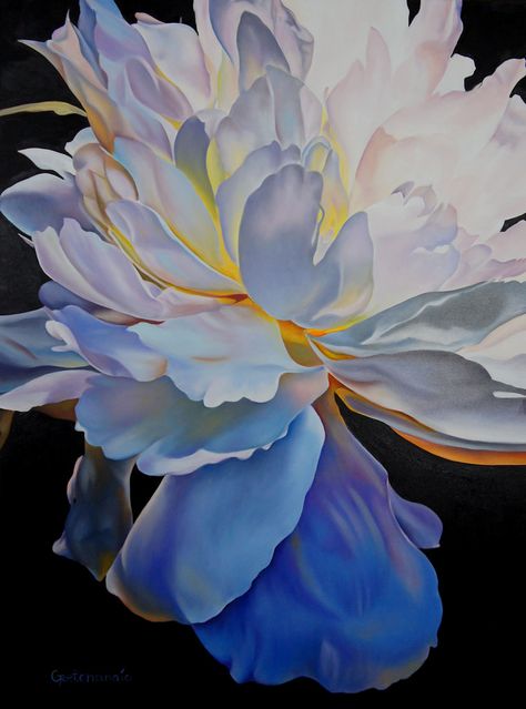 Irina Gretchanaia - Intuition | par Redwood Media Group Events Flower Canvas Art, Flower Artists, Peony Painting, 수채화 그림, Botanical Painting, Oil Painting Flowers, Flower Canvas, Flower Art Painting, Arte Floral