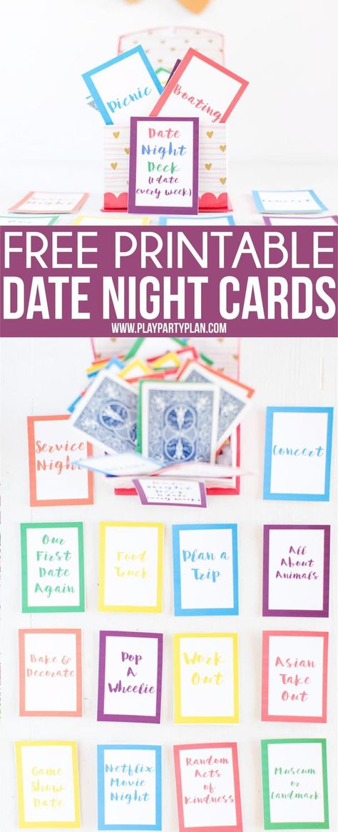 Printable Date Night Cards and 150+ Date Night Ideas Printable Games For Couples, Date Night Cards, Couples Night, Couples Stuff, Hostess Cupcakes, Night Recipes, Robert Montgomery, Gary Sinise, Night Games