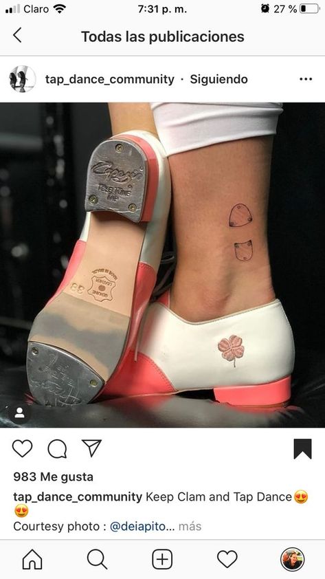 Tap dance tattoo Tap Shoe Tattoo Ideas, Tap Dance Tattoo, Tap Shoe Tattoo, Dancer Tattoo Ideas, Dancer Tattoos, Dance Tattoos, Ballet Tattoos, Teacher Tattoos, Dancer Tattoo