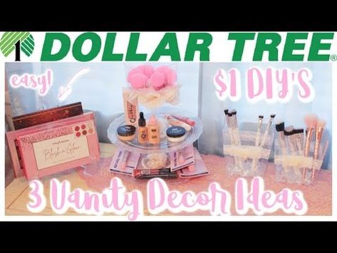 (225) 3 EASY DOLLAR TREE GIRLY VANITY DECOR ORGANIZATION IDEAS! - YouTube Dollar Tree Vanity, Girly Vanity, Decor Organization Ideas, Decor Organization, Vanity Decor, Vintage Vanity, Organization Ideas, New Video, Dollar Tree