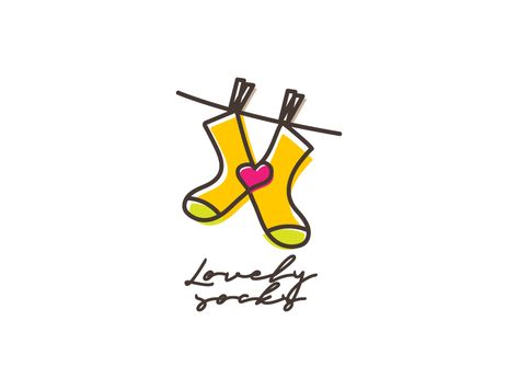 Lovely socks by Gedas Meskunas | Logo creation Socks Logo Design Ideas, Socks Illustration Drawing, Socks Logo Design, Lovely Socks, Socks Illustration, Socks Logo, Socks Drawing, Sock Display, Business Card Logo Design