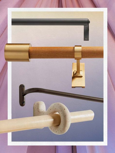 The Best Curtain Rods of 2022, According to Domino’s Style Director Best Curtain Rods, Ikea Hemnes Bed, White Curtain Rod, Wood Curtain Rods, Diy Curtain Rods, Finials For Curtain Rods, Wood Curtain, Steel Curtain, Different Design Styles