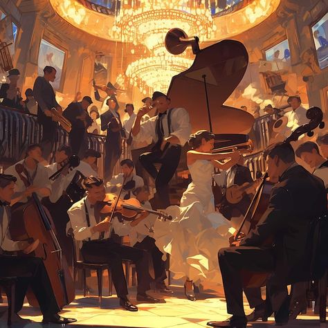 Music Orchestra Aesthetic, Orchestra Photoshoot, Orchestra Painting, Orchestra Illustration, Orchestra Practice, Classical Music Aesthetic, Orchestra Aesthetic, Greece Project, Live Orchestra