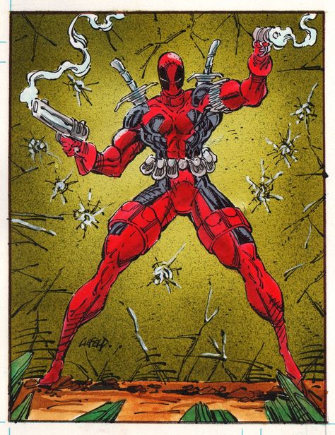 Deadpool by Rob Liefeld Deadpool Comic Book, Deadpool Drawing, Deadpool Artwork, Rob Liefeld, Marvel Comics Deadpool, Deadpool Art, Deadpool Comic, Best Comic Books, X Force