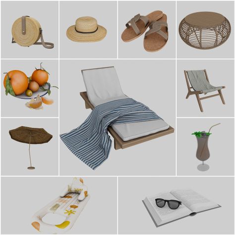 Sims 4 Beach House, Hamptons Furniture, Beach House Furniture, Beach Furniture, Sims 4 Clutter, Tumblr Sims 4, Sims 4 Cc Packs, Sims 4 Cc Furniture, Sims 4 Collections