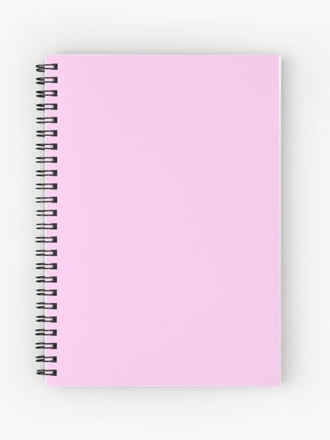 Pastel Pink Solid Color, School Wishlist, Cute Spiral Notebooks, Locker Designs, Plain Notebook, Pink Notebook, Notebook Templates, Pink Book, Notebook Cover Design