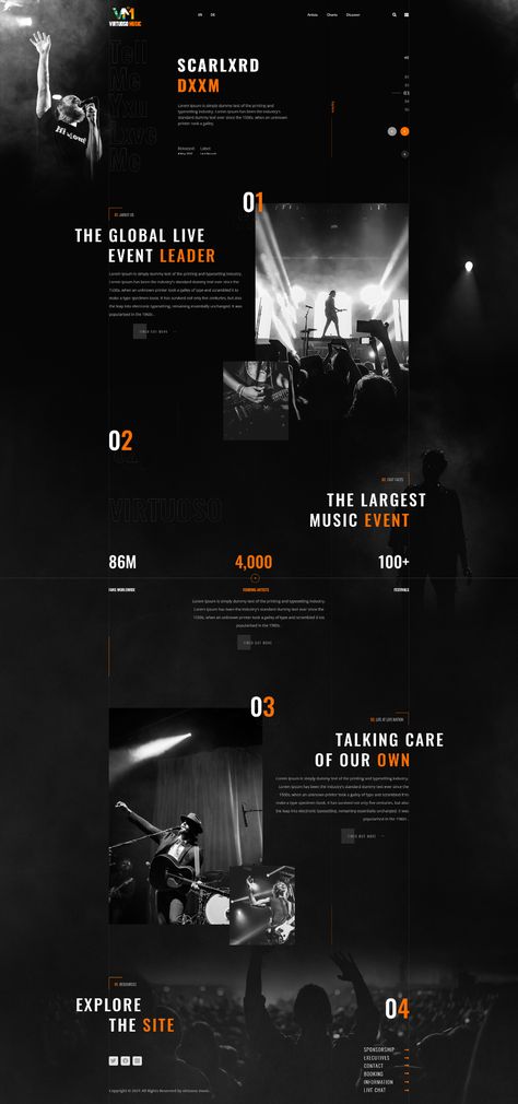 Musician Website on Behance Dj Website Design Inspiration, Music Website Design Layout, Music Concert Website Design, Music Producer Website, Rock Band Website Design, Music Band Website, Hip Hop Website Design, Music Website Design Inspiration, Music Studio Website