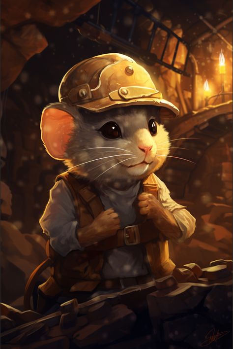 You can order an illustration via telegram: @Navielon Miner Illustration, Starfinder Characters, Animal Illustrations, Unusual Animals, Animal Illustration, Rats, Character Art, Illustrations, Animals