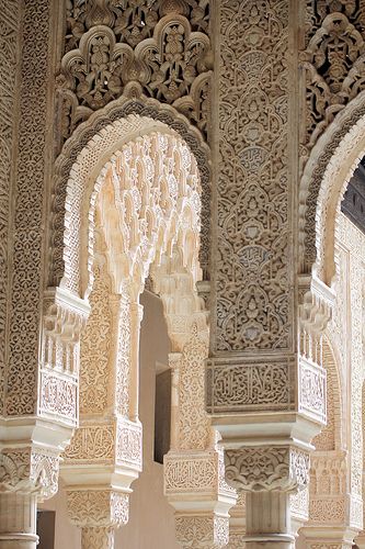 Couture Poses, Morroco Architecture, Stone Elevation, Arabic Interior Design, Andalusian Architecture, Alhambra Spain, Palace Architecture, Ancient Indian Architecture, Moroccan Art