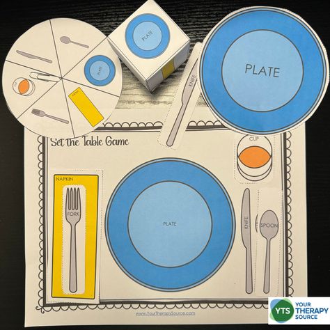 Looking for a fun game where kids can practice a life skill at the same time? Try this Set the Table Game FREE from Your Therapy Source. Printable Placemats For Kids Free, Free Life Skills Printables, Place Setting Template, Free Educational Apps, Activity Games For Kids, Lego Math, Free Homeschool Printables, Prek Classroom, Homeschool Freebies