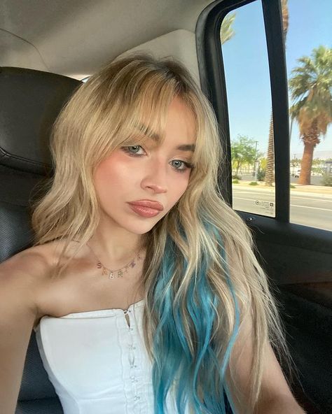 Sabrina Carpenter (@sabrinacarpenter) • Instagram photos and videos Blonde And Blue Hair, Carpenter Aesthetic, Pop Girlies, Pop Princess, Teal Hair, Some Nights, Hair Streaks, My Bad, Bad Luck