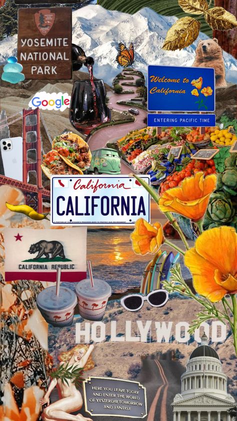 #california #californiadreamin #californiavibe California Collage, Oc California, California Wallpaper, Los Angeles Aesthetic, Travel Collage, California Vibe, California Summer, Nyc Aesthetic, Travel Wallpaper