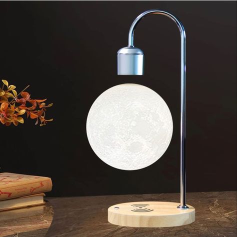 Floatidea Levitating Moon Lamp with Wireless Charger (Apple/Android) Floating LED Nig... Levitating Moon Lamp, Wireless Charging Lamp, Office Christmas Gifts, Led Night Lights, Magnetic Levitation, Unique Desks, Unique Office, Moon Lamp, Anti Gravity