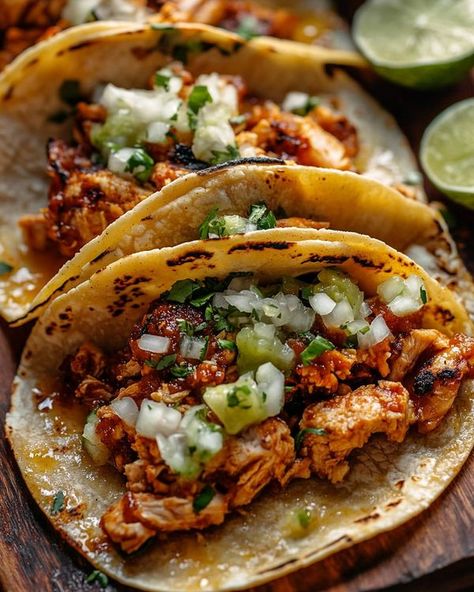 Savor Station | Taqueria-Style Chicken Tacos | Facebook Wfh Motivation, Tacos Aesthetic, Margarita Chicken, Pulled Chicken Tacos, Taco Ingredients, Funny Farm, Street Tacos, Pulled Chicken, Boneless Skinless Chicken Thighs