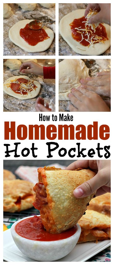 Pocket Recipes, Tot Recipes, Hot Pocket Recipes, Homemade Hot Pockets, Pockets Recipe, Hot Sandwiches, Kid Foods, Kid Meals, Homemade Lunch