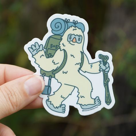 Yeti Bigfoot, Yeti Stickers, Camper Camping, Car Camper, Backpacking Gear, Water Bottle Design, Shirt Print Design, Little Designs, Original Illustration