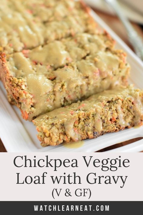 This holiday chickpea veggie loaf recipe is packed with carrot, celery and onion and features the flavors of thyme and sage, making it the perfect vegan main course for Thanksgiving, Christmas, Easter and more! This vegan main dish is gluten-free and nut-free too and has an oil-free option. Serve topped with your favorite gluten-free, vegan gravy for the ultimate flavor combination! #veganrecipes #vegetarianrecipes #glutenfreeveganrecipes Vegan Celery Recipes, Thanksgiving Vegan Recipes, Vegan Carrot Recipes, Chickpea Meatloaf, Chickpea Loaf, Veggie Meatloaf, Vegan Main Dish, Veggie Loaf, Vegetarian Meatloaf