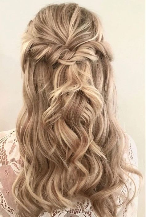 Partial Updo, Braid Half Up Half Down, Hairstyle Bridal, Hairstyles Braid, Wedding Hair Half, Boho Hairstyle, Wedding Braids, Half Up Half Down Hairstyles, Braided Half Up