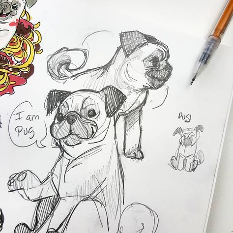 Pugs. #art #sketches #sketchbook #doge Drawingwiffwaffles Art, Drawing Wiff Waffles, Sketch Eyes, Artists Block, Eye Drawings, Sketches Sketchbook, Drawing Doodles, Animal Drawings Sketches, Arte Sketchbook