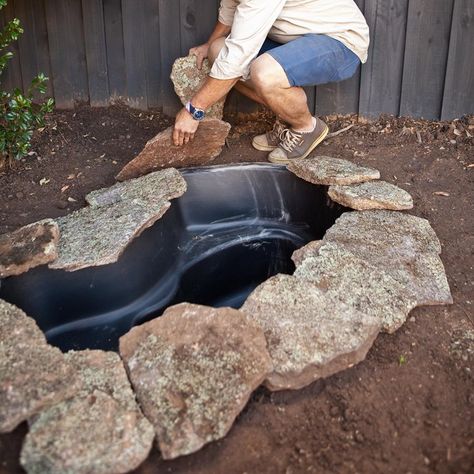 Build a stunning and serene backyard pond | Better Homes and Gardens Serene Backyard, Small Backyard Ponds, Diy Ponds Backyard, Goldfish Pond, Backyard Pond, Garden Pond Design, Outdoor Ponds, Diy Pond, Pond Landscaping